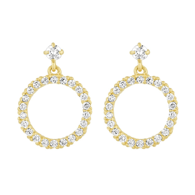Circle Dangle Earrings in Cz
