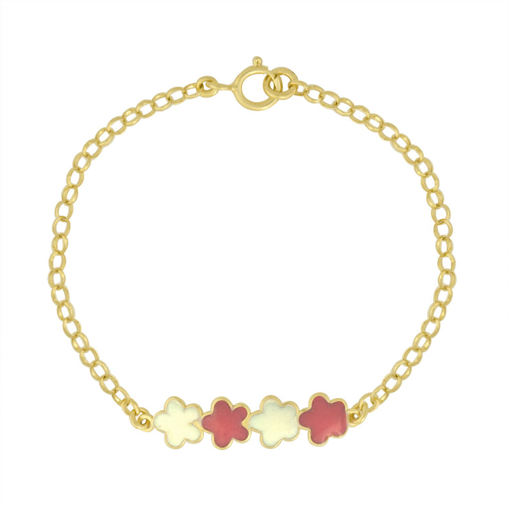 Enamel Flower ID Bracelet