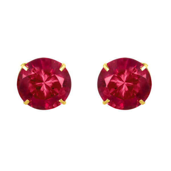 January Birthstone Studs for Little Girls Garnet Scew Back