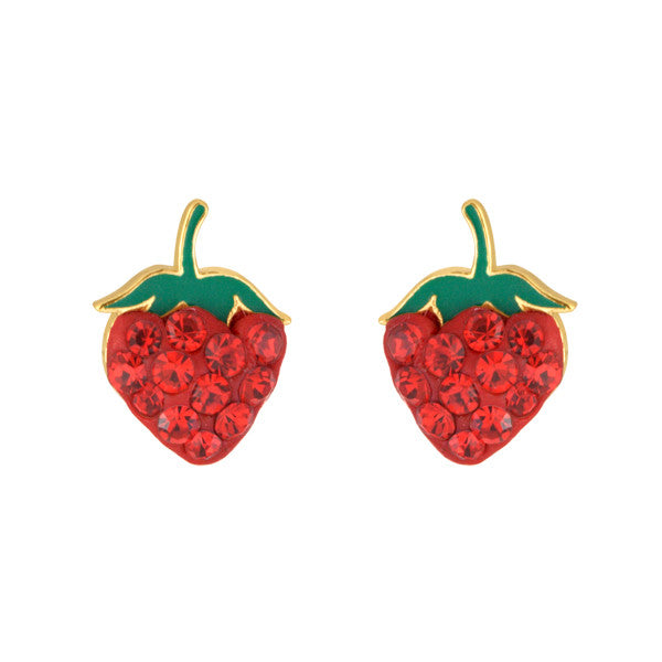 Juicy Strawberry Studs 14kt Gold