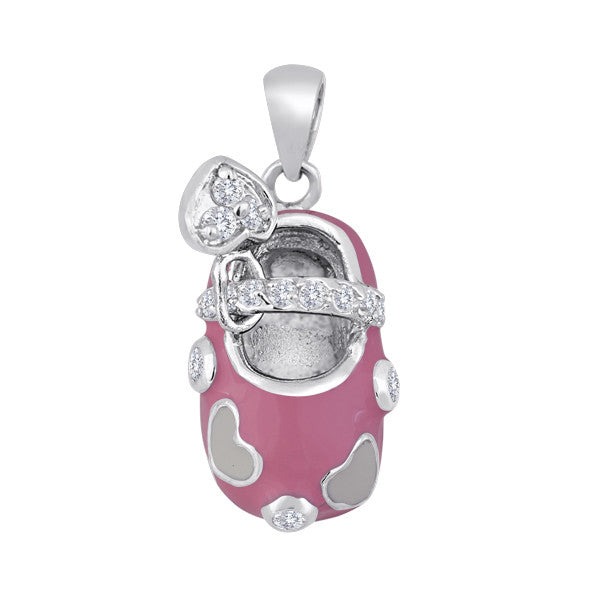 Kickin’ It Necklace Charm: Pink Shoe With Heart Mini-Charm