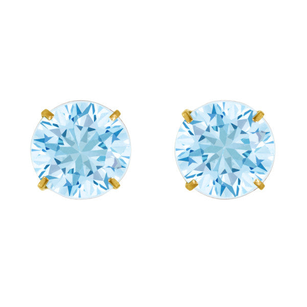 March Birthstone Studs for Little Girls