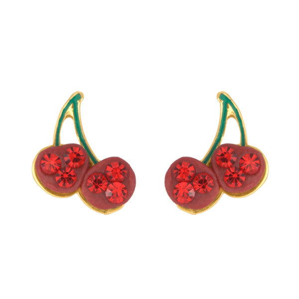 Pair of Cherry Studs 14kt Gold