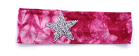 Tie Dye Stretch Headbands with Sequin Star