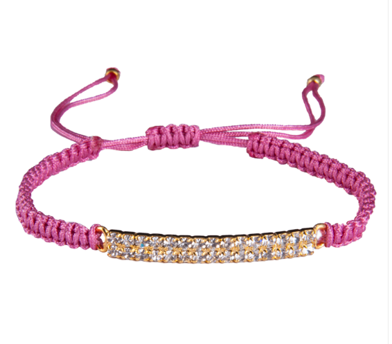 Purple Thread Bracelet with Swarovski Crystals