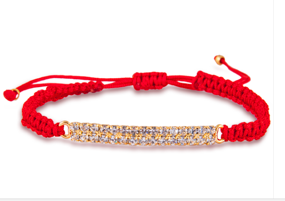 Red Thread Bracelet with Swarovski Crystals