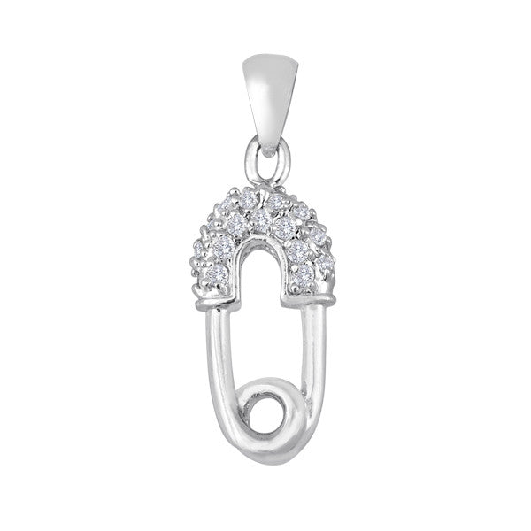 Safety Pin Charm in CZ