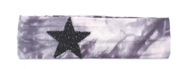 Tie Dye Stretch Headbands with Sequin Star