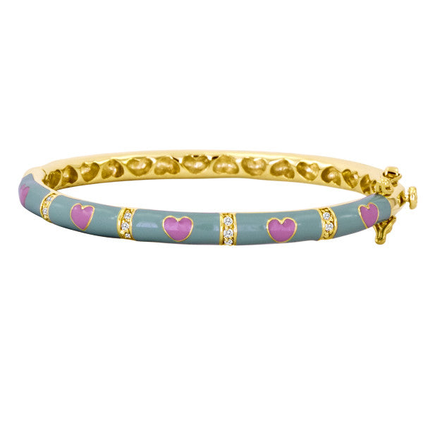 Lauren Klein Blue and Hot Pink Heart Baby/Kids Bangle