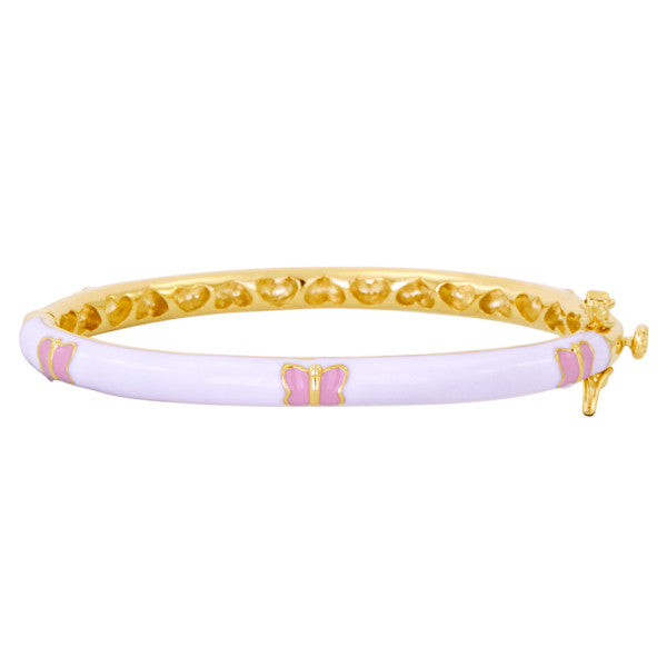 Lauren Klein White and Pink Butterfly Baby/Kids Bangles