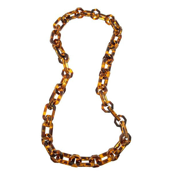 Long Tortoise Shell Link Necklace by Fornash