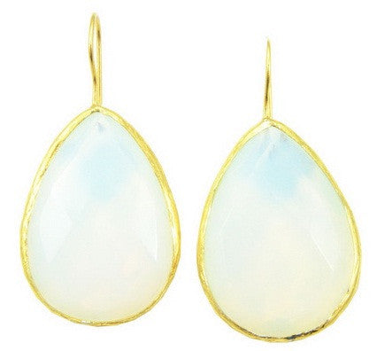 Moonstone Drop Earrings Vermeil Pear Shape