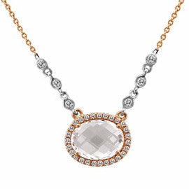Morganite and Rose Gold Diamond byt the Yard Necklace