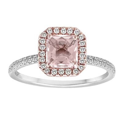 Morganite Rose Gold Princess Cut Ring