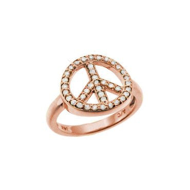 Peace Sign Ring Rose Gold