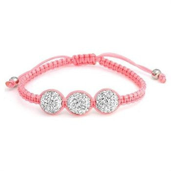 Pink and White Macrame Style Bracelet