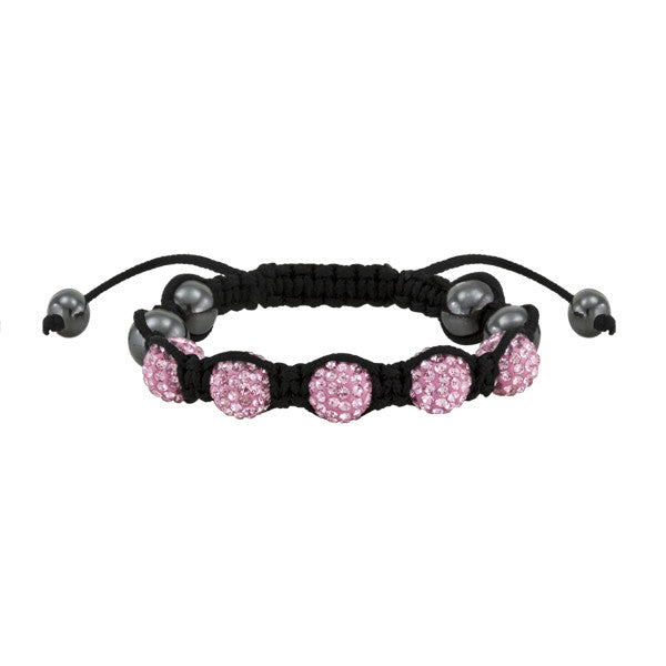 Pink Crystal Shamballa Style Bracelet