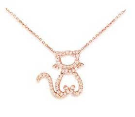 Pussy Cat Rose Gold  Diamond Necklace