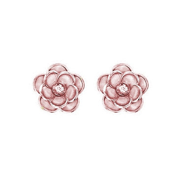 Rose Earrings in Rose Gold