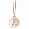 Rose Gold Disc with Diamond Ribbon Necklace