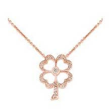 Rose Gold Irish Diamond Flower Necklace