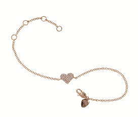 White Gold Heart Valentines Day Diamond Bracelet