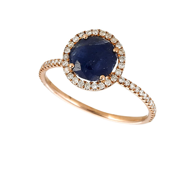Rough Ruby with Rose Gold and Diamonds