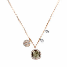 Yellow Gold Dog Tag with Pave Diamonds Necklace