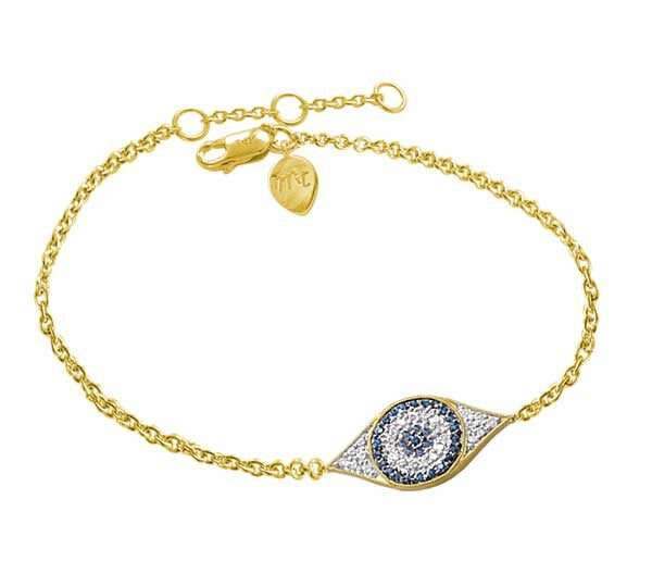 Sapphire & Diamond Encrusted Evil Eye Bracelet