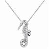 Sea Horse in White Gold with Diamonds Necklace