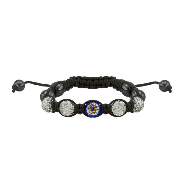 Shamballa Style Bracelet with Evil Eye Bracelet 