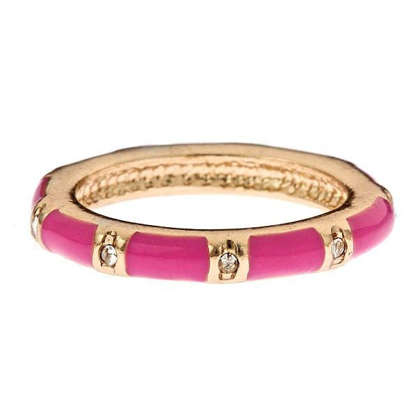 Stackable Enamel and Vermeil Rings By Fornash Pink