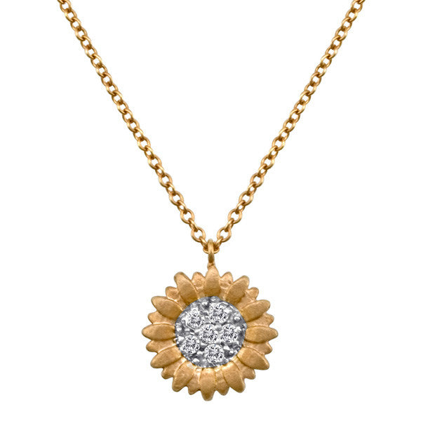 Skull and Bones Necklace in Yellow Gold and Diamond