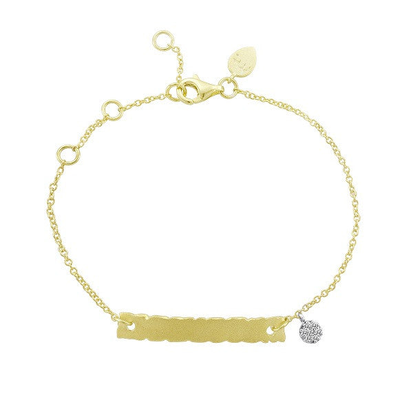 Silver and Diamond Vermeil Tear Drop Charm Bracelet