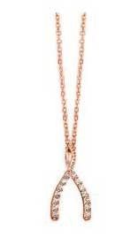 Wishbone Necklace in Rose Gold and Diamond