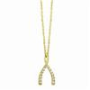 Wishbone Necklace in Yellow Gold and Diamond