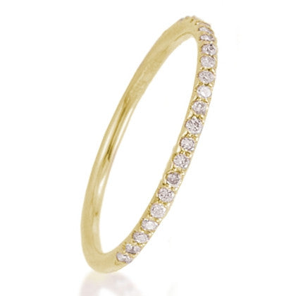 Yellow  Stackable Flower Diamond Eternity Bands