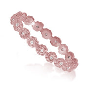 Rose Gold Single Flower Eternity Band Available in 3 colors