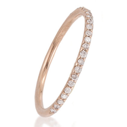 Diamond Anniversary Band Ring in Rose Gold Half Way