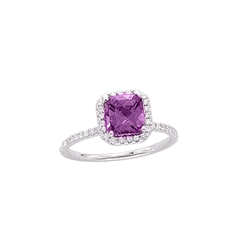 Princess Cut Amethyst Promise Ring