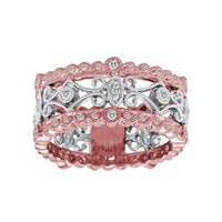 Antique Style White Gold Diamond Floral Ring