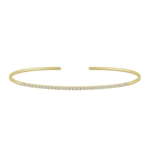 Diamond Bangle Cuff Yellow Gold