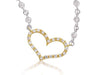 Diamond Heart with Bezel Set Chain 14K  Gold