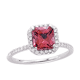 Princess Cut Pink Tourmaline Promise Ring