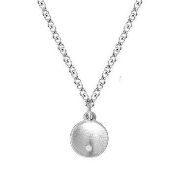 Yellow Gold Engravable Disc Necklace