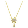 Palm Tree Necklace in White Gold and Diamond