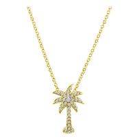 Palm Tree Necklace in White Gold and Diamond