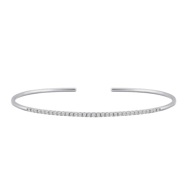 Cuff Bangle in White Gold and Diamond
