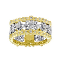 Antique Style White Gold Diamond Floral Ring