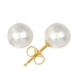 14K Gold Fresh Water Pearl Studs. 6mm